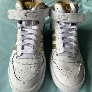 Adidas forum mid - white and gold